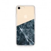 Skal till Apple iPhone 8 Plus - Half marble dark grey