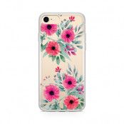 Skal till Apple iPhone 8 Plus - Rosa buketter
