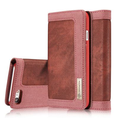 Caseme Canvas Plånboksfodral iPhone 8/7 - Röd