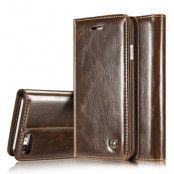 CaseMe Shiny Wallet (iPhone SE2/8/7) - Brun