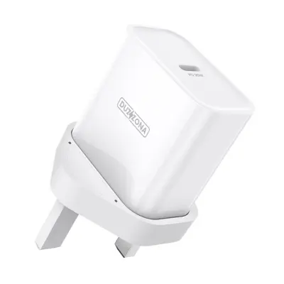 DUZZONA Snabbladdare 20W USB-C UK T3 PD - Vit