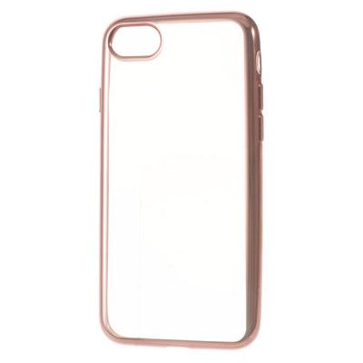 Electroplating Edge Mobilskal till iPhone 7/8/SE 2020 - Rose Gold/Transparent