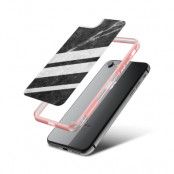 Fashion mobilskal till Apple iPhone 8 - Black Striped Marble