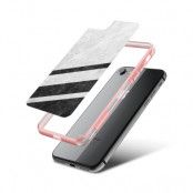 Fashion mobilskal till Apple iPhone 8 - White Striped Marble