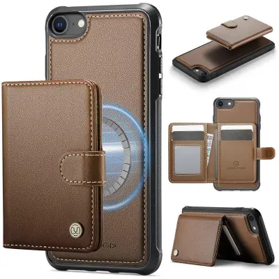 JEEHOOD J09 Fodral i Konstläder för iPhone 8/SE 2020/SE 2022 - Brun