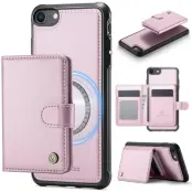 JEEHOOD J09 Fodral i Konstläder för iPhone 8/SE 2020/SE 2022 - Rosa