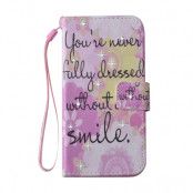Rhinestone Plånboksfodral till Apple iPhone 8/7 - Flowers Quote