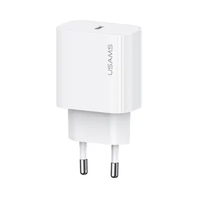 USAMS GaN Snabbladdare USB-C 20W CC226 T65 EU PD - Vit