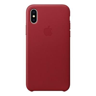 Apple Läderskal Original för iPhone X/XS - Röd