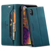 AUTSPACE A01 iPhone X/XS Plånboksfodral Konstläder - Blå