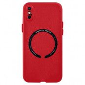 BOOM iPhone X/XS Läderskal Magsafe - Röd