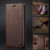 CASEME 013 Series Mobilskal till iPhone XS/X Retro Läder Skydd - Brun