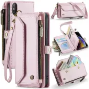 CASEME Plånboksfodral Konstläder för iPhone X/XS med kortfack - Rosa