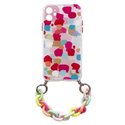 Color Gel Flexible Chain Pendant Mobilskal iPhone XS / X - Flerfargad