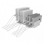 Deltaco USB Laddningsstation 10xUSB-A, 19.2A 96W - Vit
