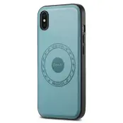DENIOR iPhone X / XS Fodral MagSafe Kompatibel Läder Blå