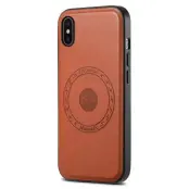DENIOR iPhone X / XS Fodral MagSafe Kompatibel Läder - Brun