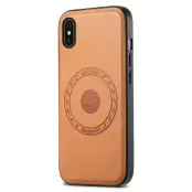 DENIOR iPhone X / XS Fodral MagSafe Kompatibel Läder Khaki