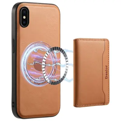 DENIOR Mobilskal till iPhone X / XS i äkta läder - Khaki