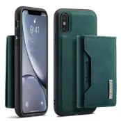 DG.MING M2 Series Magnetiskt Plånboksfodral Konstläder för iPhone X/XS - Grön