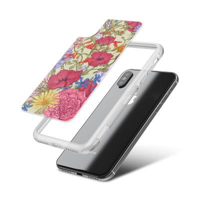 Fashion mobilskal till Apple iPhone X - Blommor - Beige