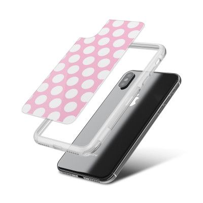 Fashion mobilskal till Apple iPhone X - Polka - Rosa