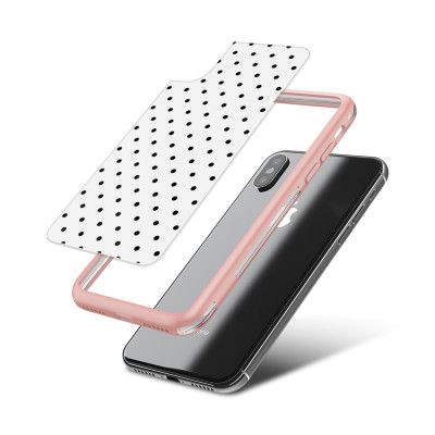 Fashion mobilskal till Apple iPhone X - Polka - Vit