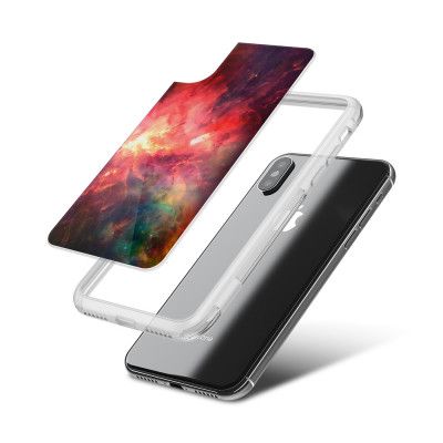 Fashion mobilskal till Apple iPhone X - Rymden - Röd/Svart