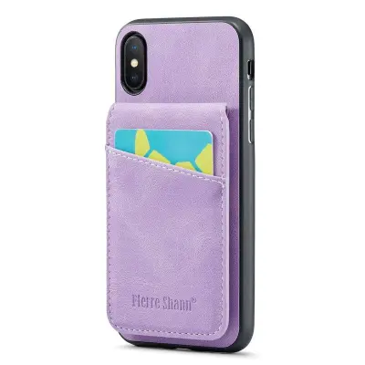 FIERRE SHANN för iPhone X / XS 5.8 tum Fodral - KonstLäder - Lila