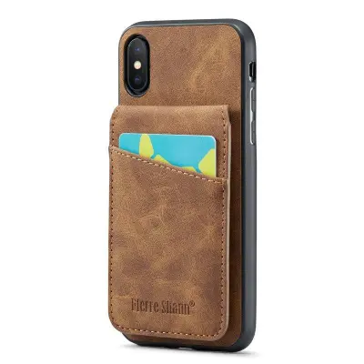 FIERRE SHANN iPhone X / XS Fodral KonstLäder - Brun