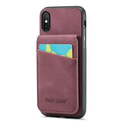 FIERRE SHANN iPhone X / XS Fodral KonstLäder - Röd
