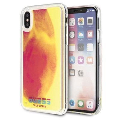 Guess skal iPhone X/Xs California Glow in the dark Rosa