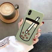 iPhone X/XS Mobilskal Boba Milk Tea Silikon - Grön