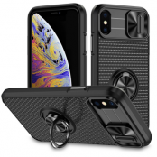 iPhone X/XS Mobilskal Ringhållare Kickstand - Svart