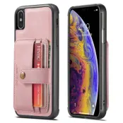 JEEHOOD Konstläder Plånboksfodral iPhone XS 5.8 tum Stöttålig Rosa