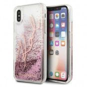 Karl Lagerfeld Skal iPhone X / Xs Glitter Signature - Rose Guld