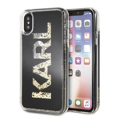 Karl Lagerfeld Skal iPhone X/Xs Karl logo Glitter - Svart