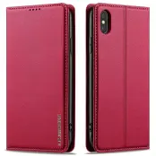 LC.IMEEKE L1 Series iPhone XS/X Plånboksfodral Konstläder - Röd
