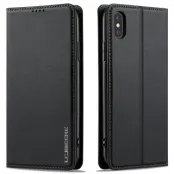 LC.IMEEKE L1 Series iPhone XS/X Plånboksfodral Konstläder - Svart