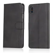 LC.IMEEKE Stand Plånboksfodral för iPhone X - Konstläder - Svart