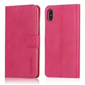 LC.IMEEKE Stand Plånboksfodral i Konstläder - Rosa för iPhone X/10