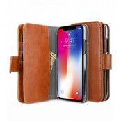 Melkco Wallet Case Dubbelt Plånboksfodral för iPhone X / XS - Brun