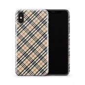 Skal till Apple iPhone X - Rutig diagonal - Beige