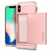 SPIGEN Crystal Wallet Skal till iPhone XS / X - Rose Gold