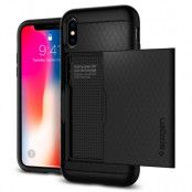 SPIGEN Crystal Wallet Skal till iPhone X - Svart