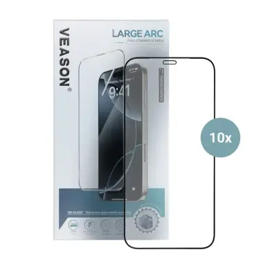 Veason iPhone X/XS/11 Pro Härdat glas Skärmskydd 6D Pro (10in1) - Svart