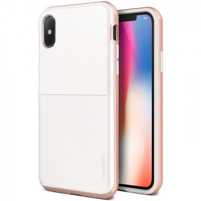 Verus High Pro Shield Skal till Apple iPhone XS / X (Vit - Rose Gold)