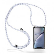 Boom iPhone XR skal med mobilhalsband- White Stripes Cord