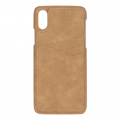 Essentials PU Triple Card Cover till iPhone XR - Ljusbrun