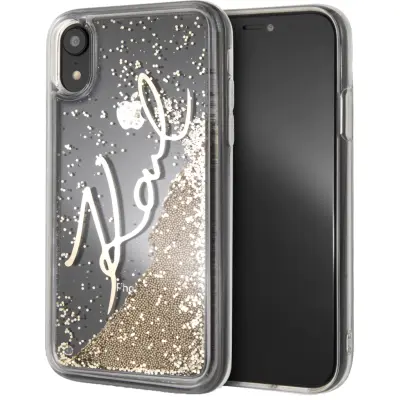 Karl Lagerfeld Signature Liquid Glitter (iPhone Xr) - Guld